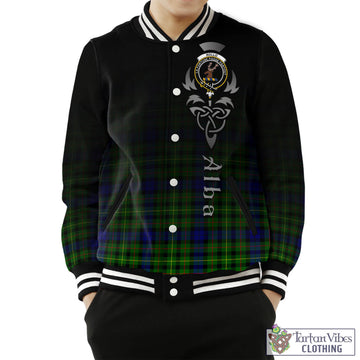 Rollo Modern Tartan Baseball Jacket Featuring Alba Gu Brath Family Crest Celtic Inspired