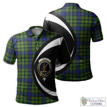 Rollo Modern Tartan Men's Polo Shirt with Family Crest Circle Style