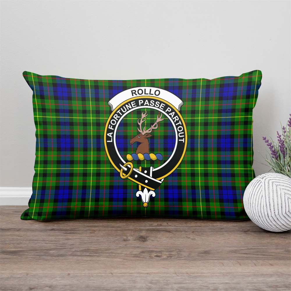 Rollo Modern Tartan Pillow Cover with Family Crest Rectangle Pillow Cover - Tartanvibesclothing