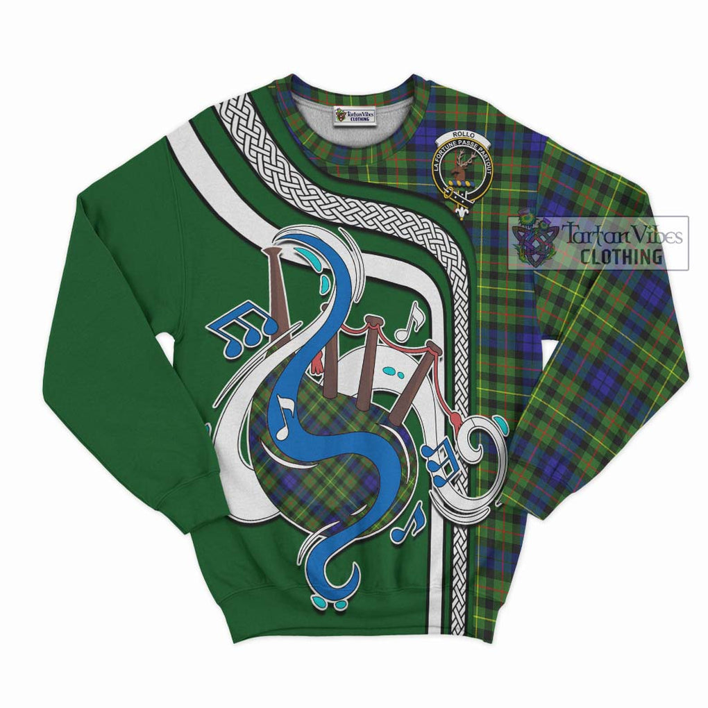 Tartan Vibes Clothing Rollo Modern Tartan Sweatshirt with Epic Bagpipe Style