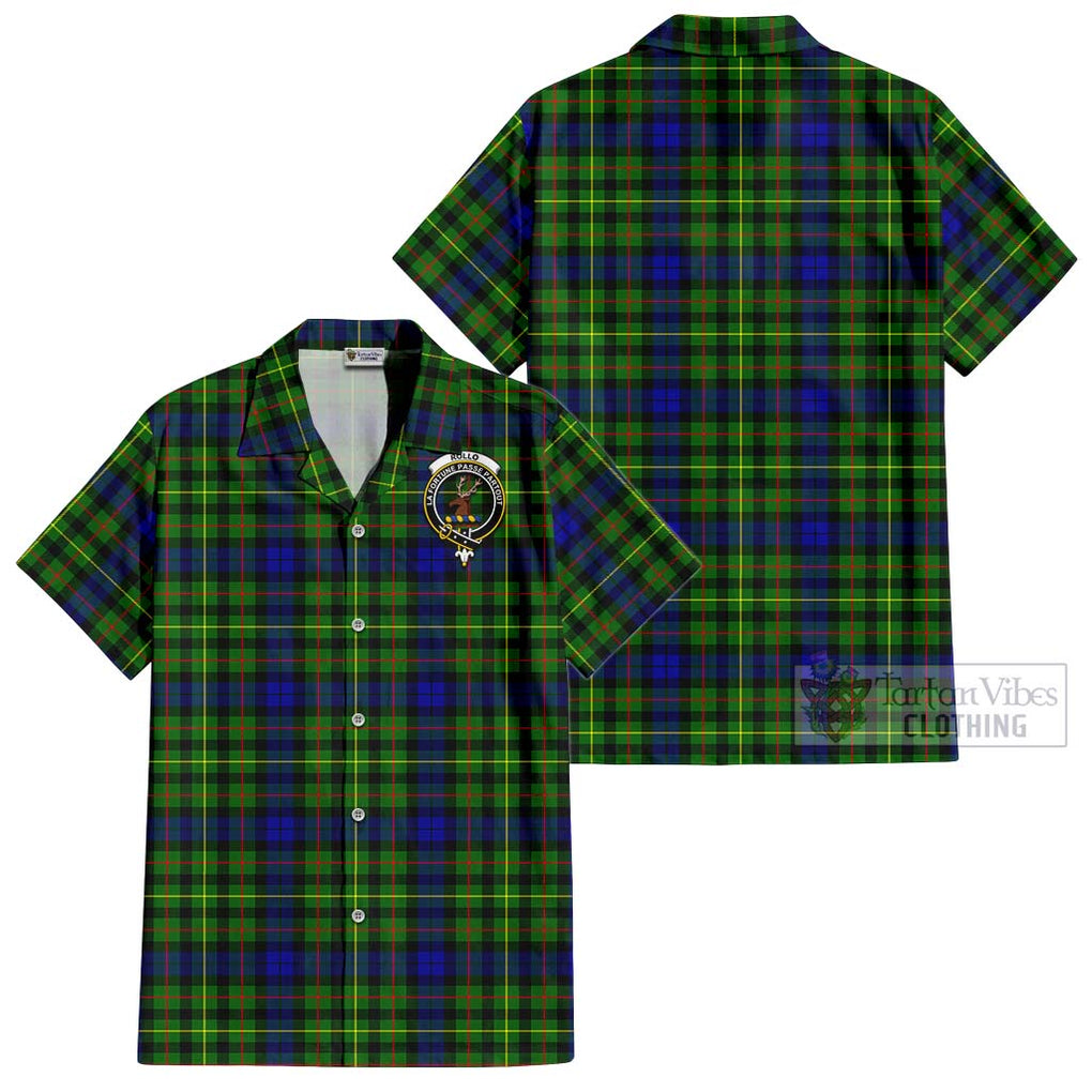 Rollo Modern Tartan Cotton Hawaiian Shirt with Family Crest Kid - Tartan Vibes Clothing