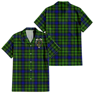 Rollo Modern Tartan Short Sleeve Button Down Shirt with Family Crest