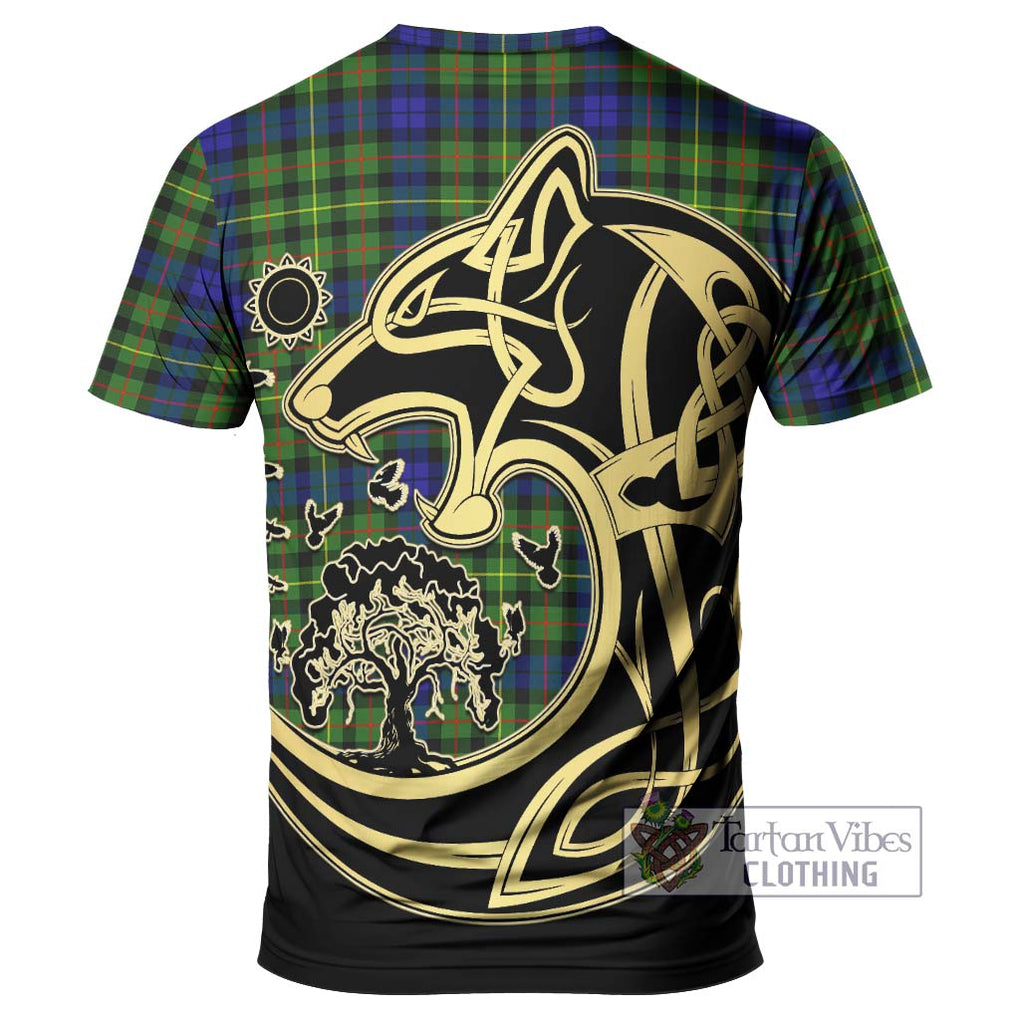 Rollo Modern Tartan T-Shirt with Family Crest Celtic Wolf Style - Tartan Vibes Clothing