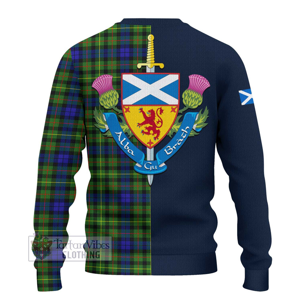 Tartan Vibes Clothing Rollo Modern Tartan Knitted Sweater with Scottish Lion Royal Arm Half Style