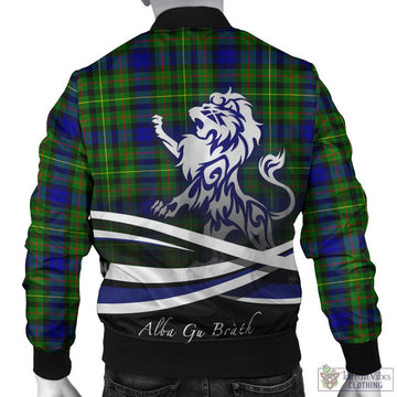 Rollo Modern Tartan Bomber Jacket with Alba Gu Brath Regal Lion Emblem