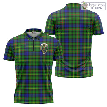 Rollo Modern Tartan Zipper Polo Shirt with Family Crest