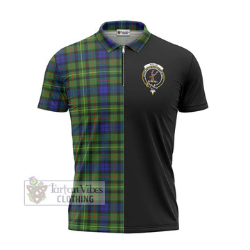 Rollo Modern Tartan Zipper Polo Shirt with Family Crest and Half Of Me Style