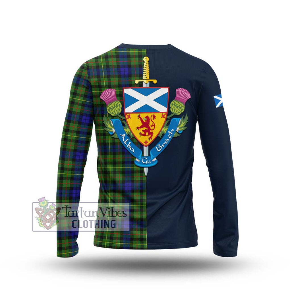 Tartan Vibes Clothing Rollo Modern Tartan Long Sleeve T-Shirt with Scottish Lion Royal Arm Half Style