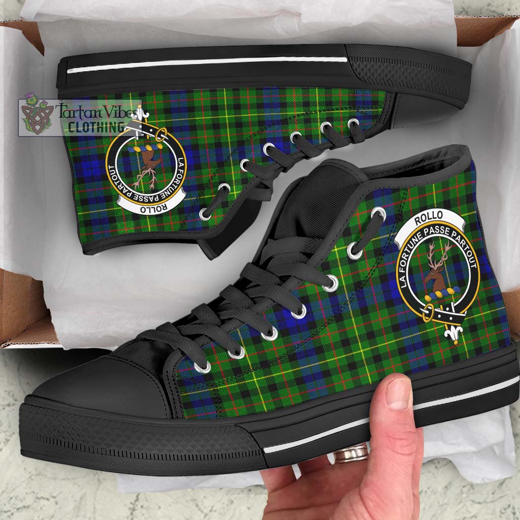 Tartan Vibes Clothing Rollo Modern Tartan High Top Shoes with Family Crest