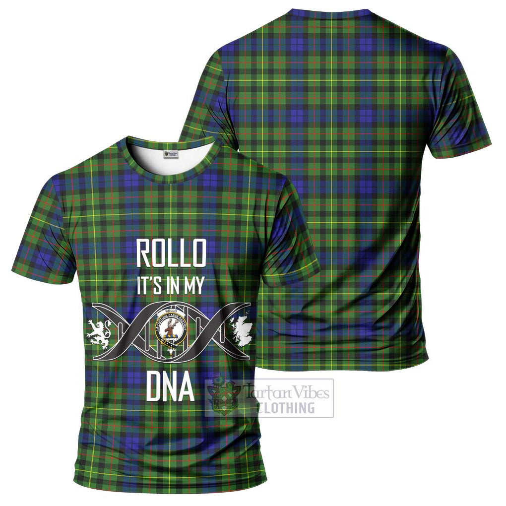 Rollo Modern Tartan T-Shirt with Family Crest DNA In Me Style - Tartan Vibes Clothing