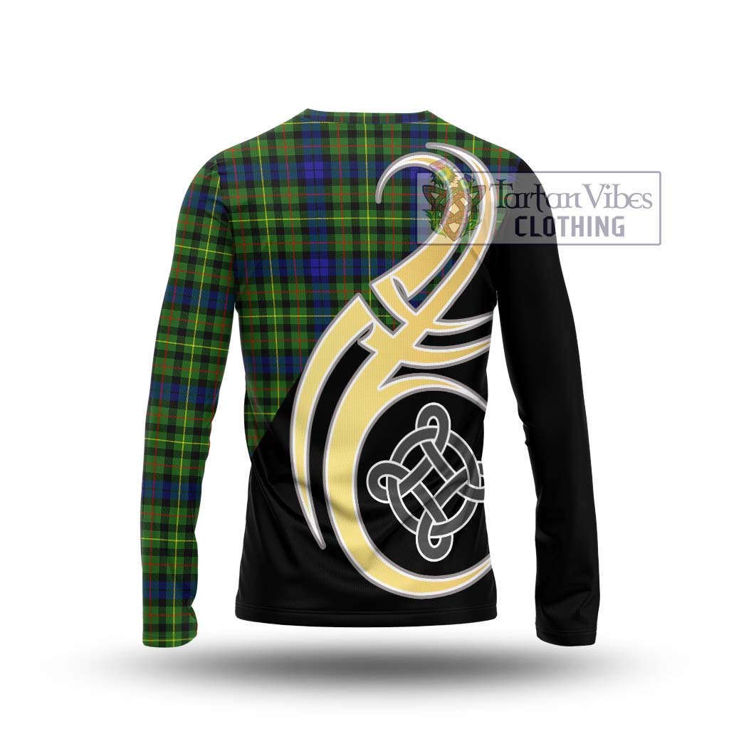 Rollo Modern Tartan Long Sleeve T-Shirt with Family Crest and Celtic Symbol Style - Tartan Vibes Clothing