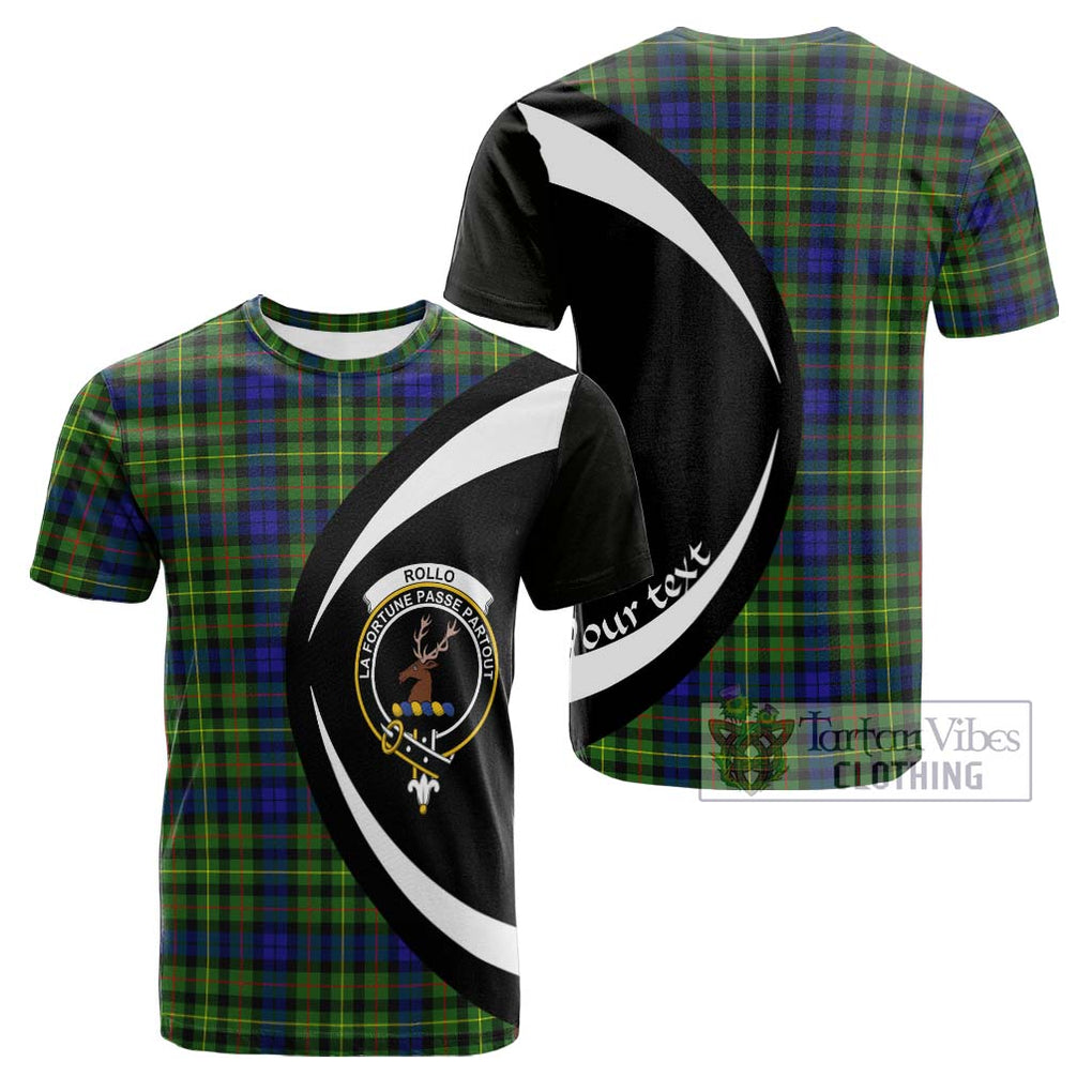 Tartan Vibes Clothing Rollo Modern Tartan Cotton T-shirt with Family Crest Circle Style