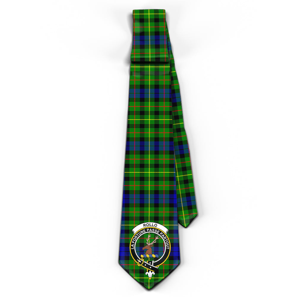 Rollo Modern Tartan Classic Necktie with Family Crest - Tartan Vibes Clothing