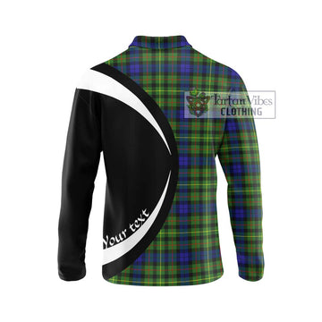 Rollo Modern Tartan Long Sleeve Polo Shirt with Family Crest Circle Style