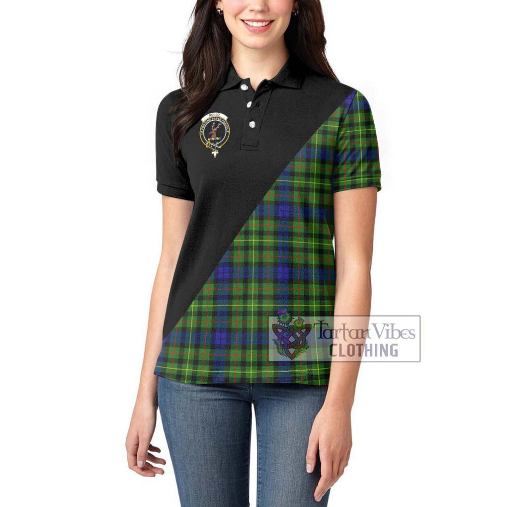 Rollo Modern Tartan Women's Polo Shirt with Family Crest and Military Logo Style - Tartanvibesclothing Shop