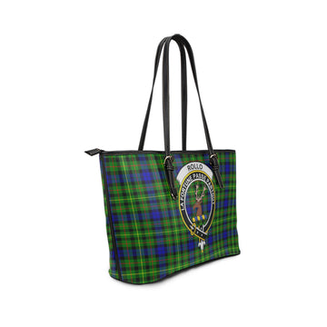 Rollo Modern Tartan Leather Tote Bag with Family Crest