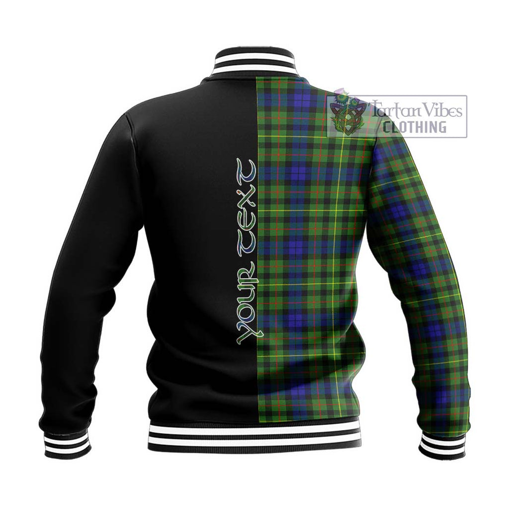 Rollo Modern Tartan Baseball Jacket with Family Crest and Half Of Me Style - Tartanvibesclothing Shop