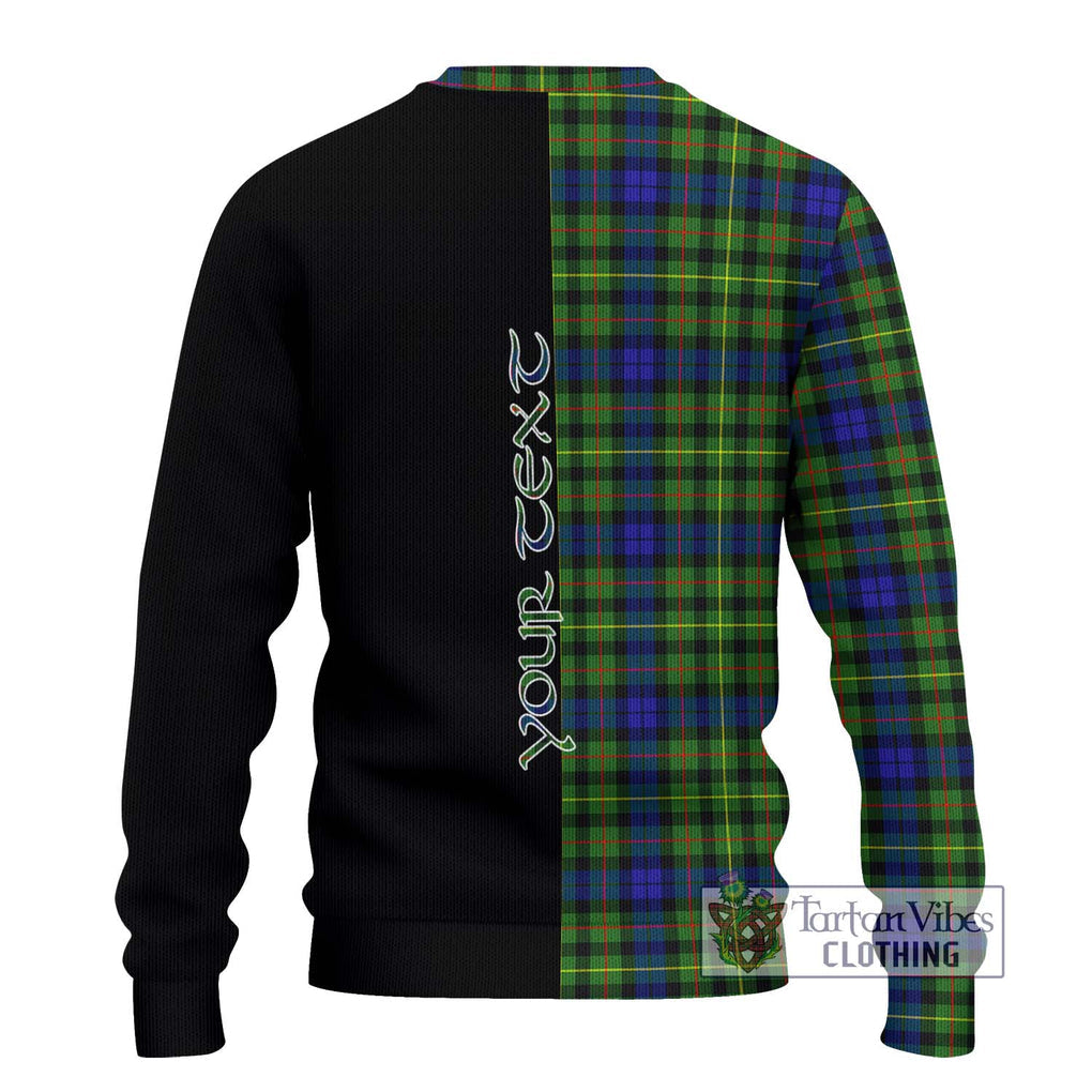 Rollo Modern Tartan Knitted Sweater with Family Crest and Half Of Me Style - Tartanvibesclothing Shop