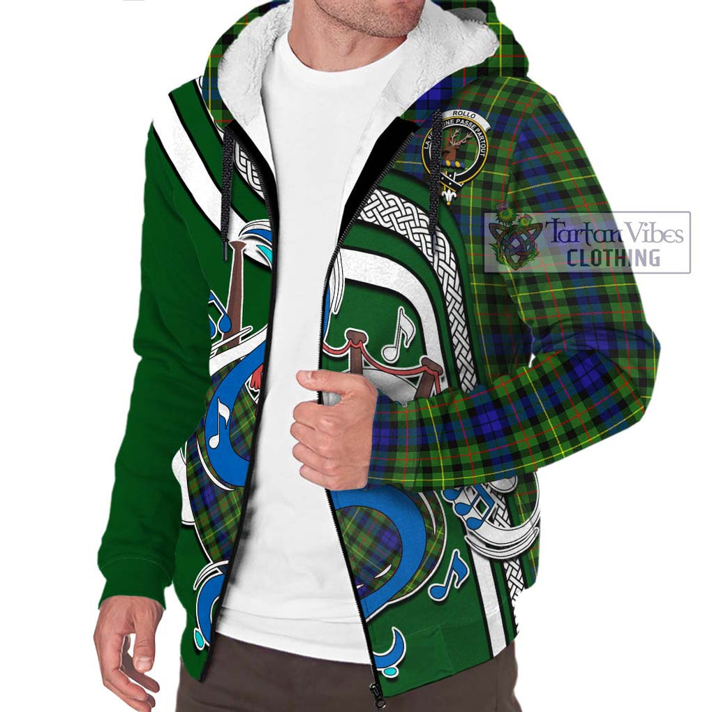 Rollo Modern Tartan Sherpa Hoodie with Epic Bagpipe Style Unisex - Tartanvibesclothing Shop