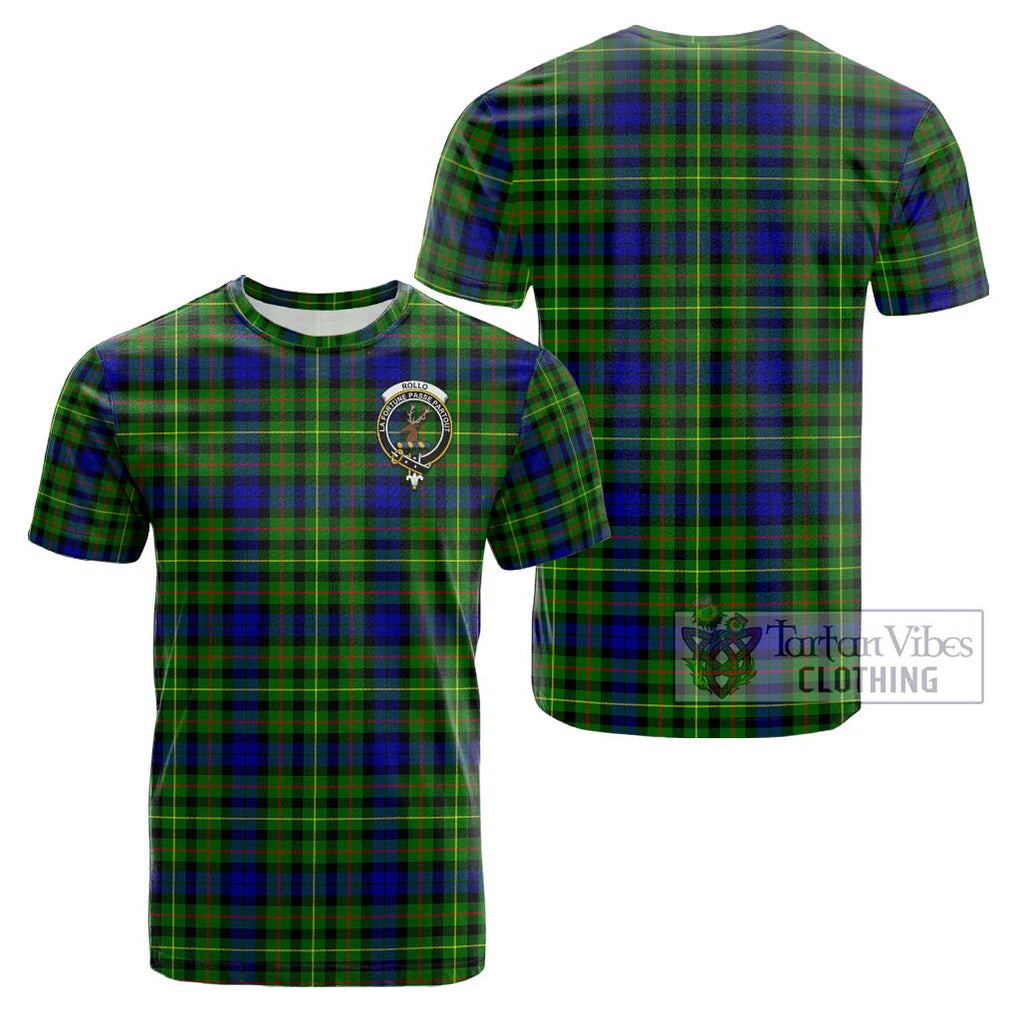 Rollo Modern Tartan Cotton T-Shirt with Family Crest Kid's Shirt - Tartanvibesclothing Shop