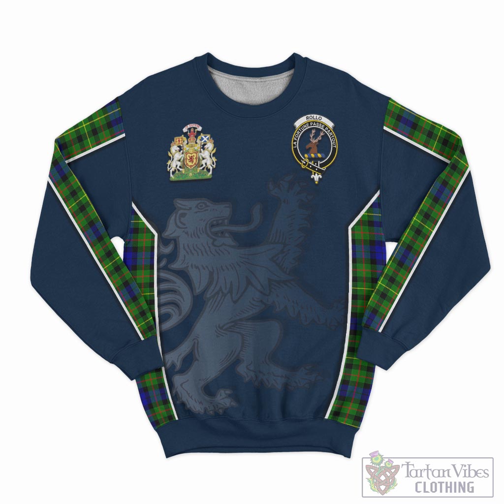 Tartan Vibes Clothing Rollo Modern Tartan Sweater with Family Crest and Lion Rampant Vibes Sport Style