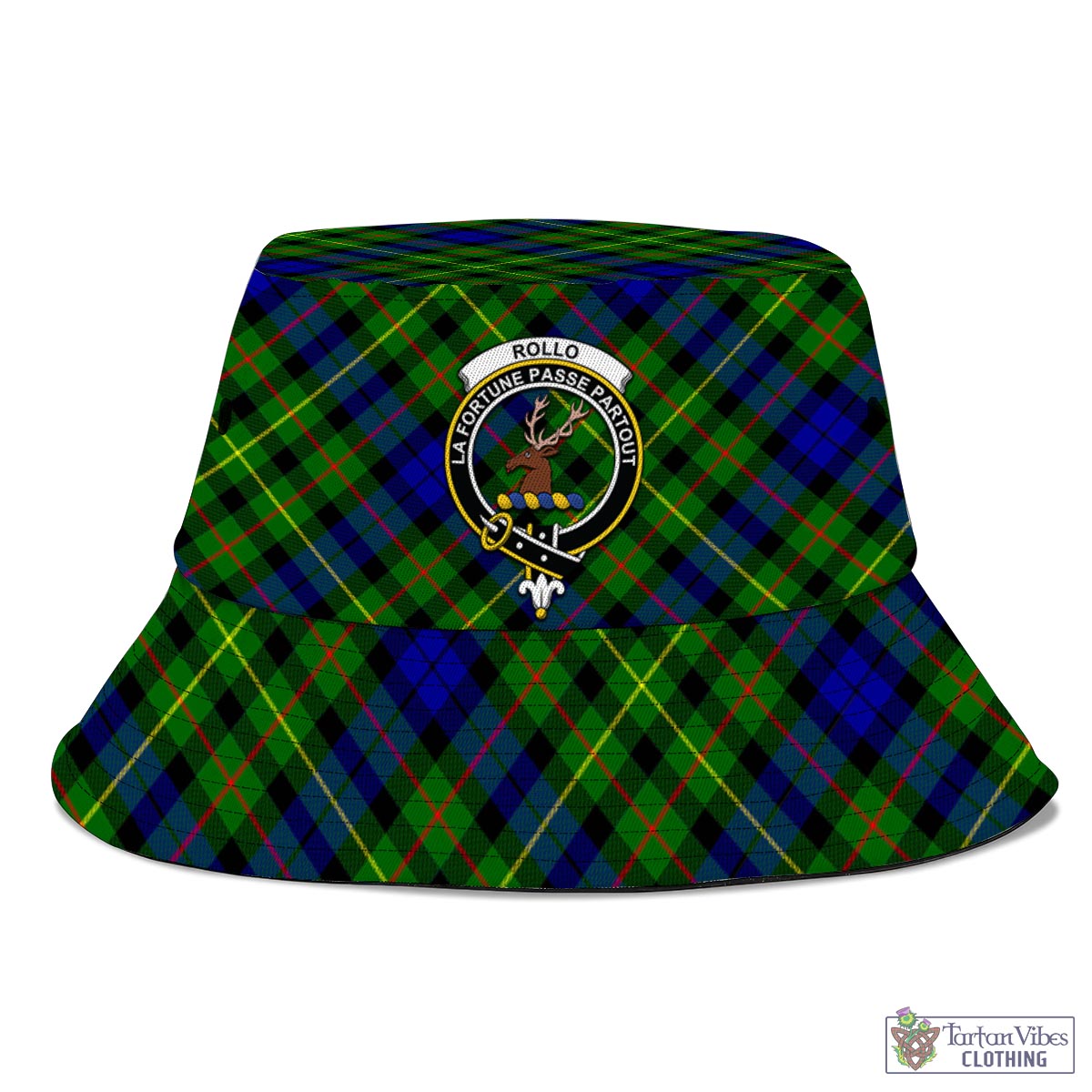 Tartan Vibes Clothing Rollo Modern Tartan Bucket Hat with Family Crest