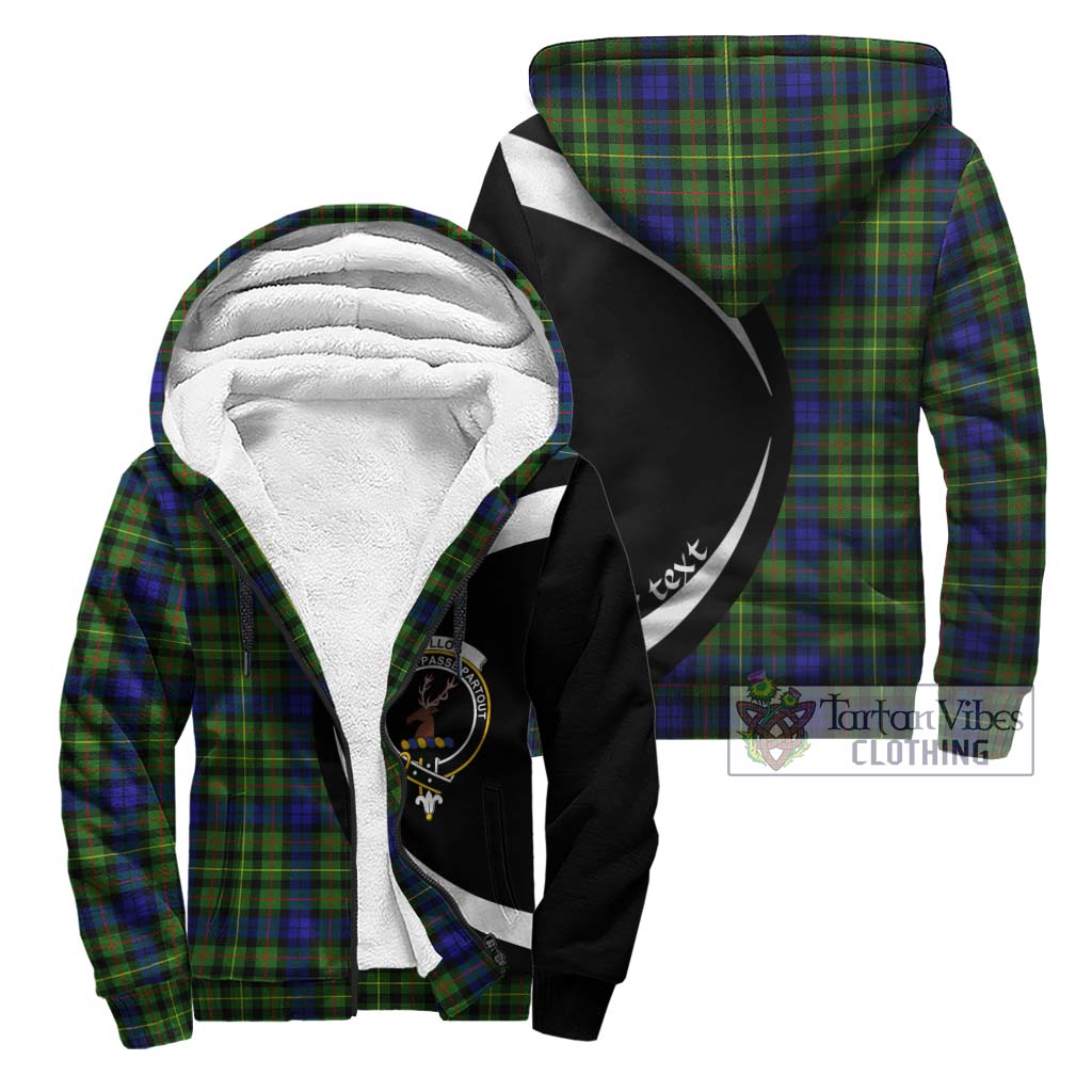 Rollo Modern Tartan Sherpa Hoodie with Family Crest Circle Style Unisex - Tartan Vibes Clothing