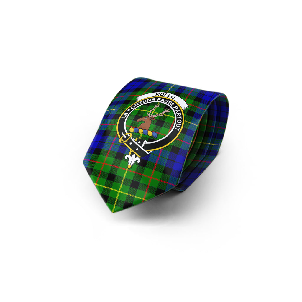 Rollo Modern Tartan Classic Necktie with Family Crest - Tartan Vibes Clothing