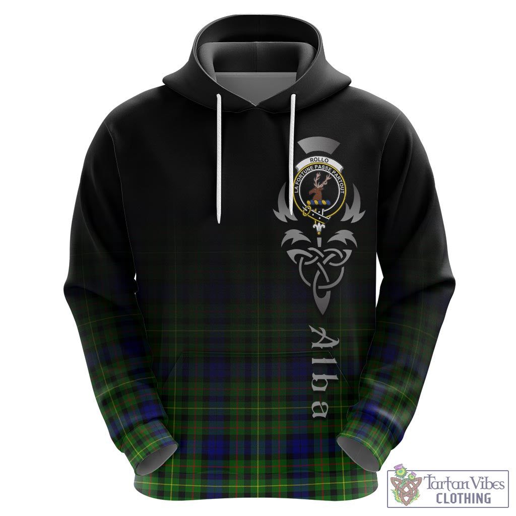 Tartan Vibes Clothing Rollo Modern Tartan Hoodie Featuring Alba Gu Brath Family Crest Celtic Inspired