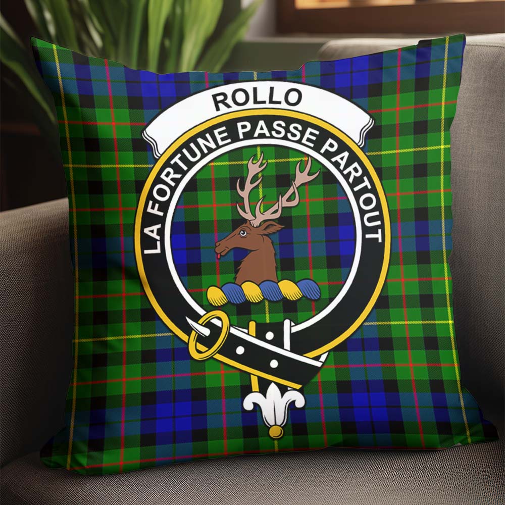 Rollo Modern Tartan Pillow Cover with Family Crest - Tartanvibesclothing