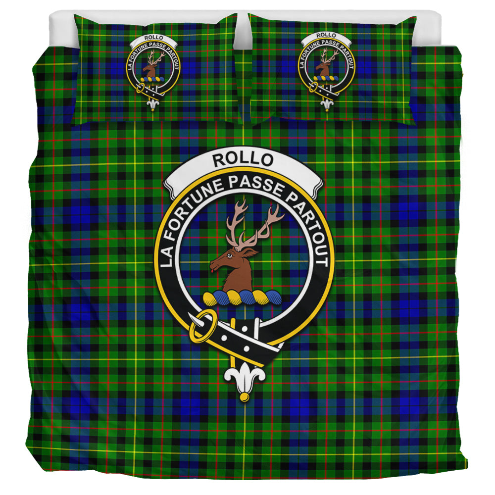 Rollo Modern Tartan Bedding Set with Family Crest UK Bedding Set UK Super King 104*94 inch - Tartan Vibes Clothing