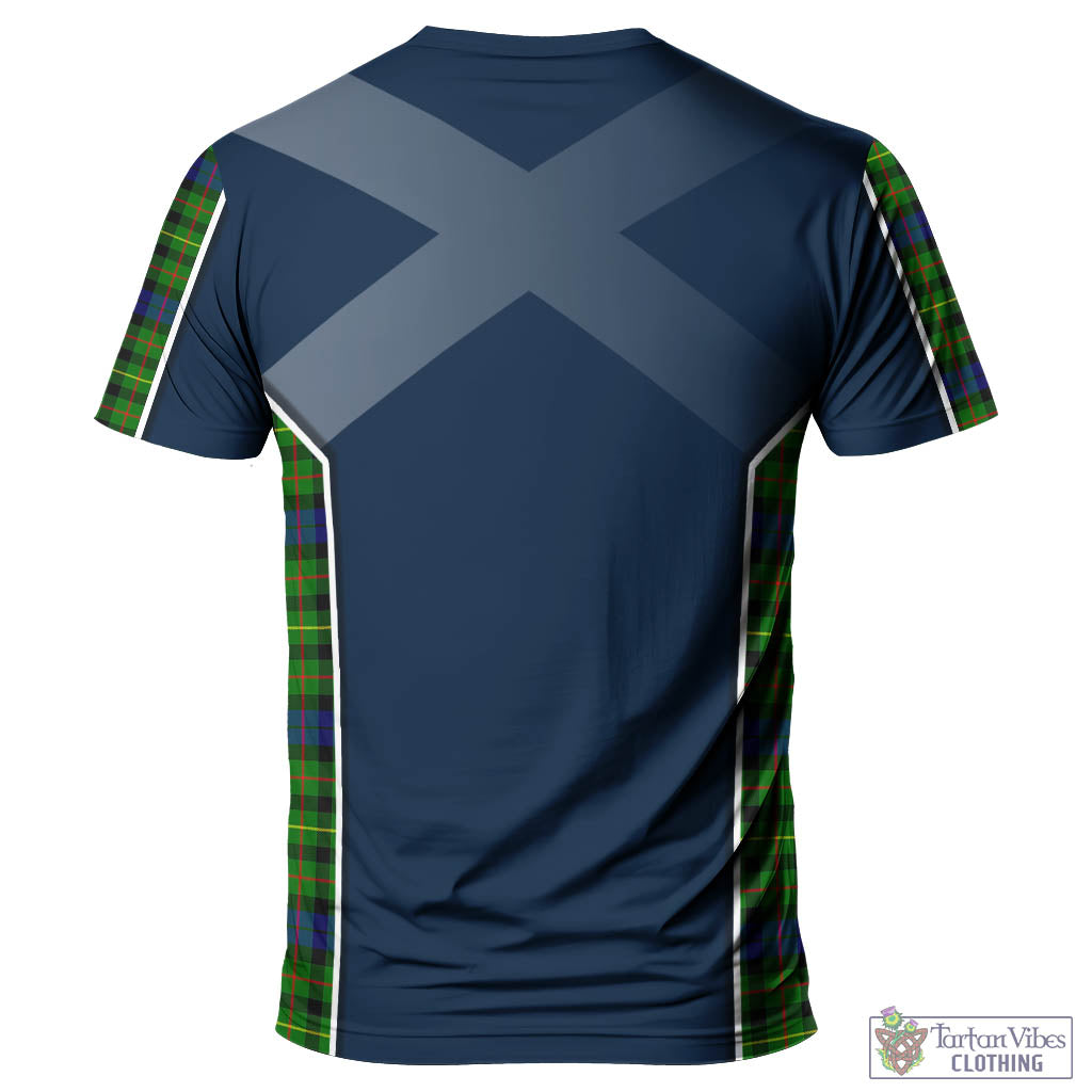 Tartan Vibes Clothing Rollo Modern Tartan T-Shirt with Family Crest and Scottish Thistle Vibes Sport Style