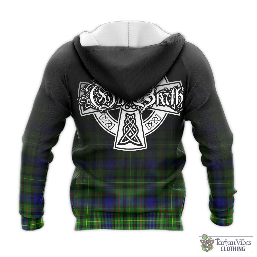 Tartan Vibes Clothing Rollo Modern Tartan Knitted Hoodie Featuring Alba Gu Brath Family Crest Celtic Inspired