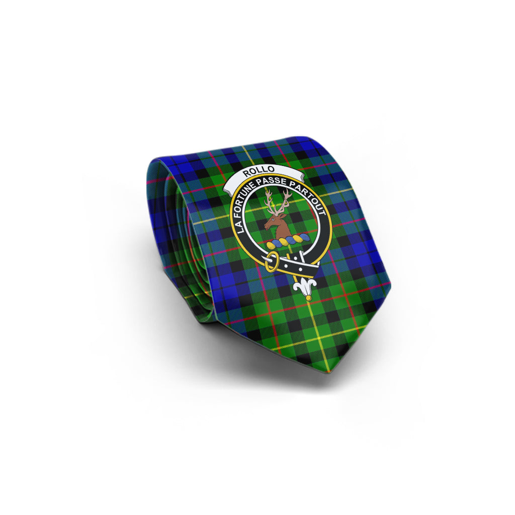 Rollo Modern Tartan Classic Necktie with Family Crest - Tartan Vibes Clothing