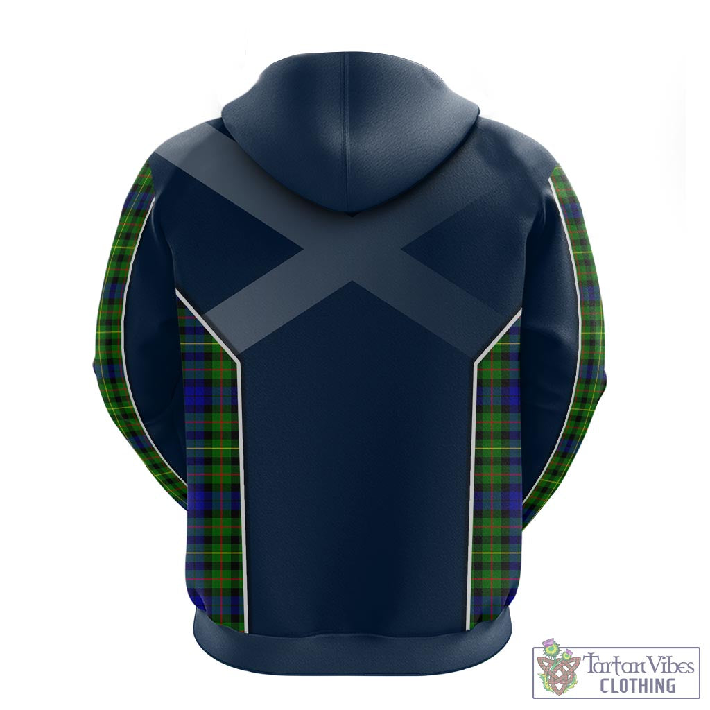 Tartan Vibes Clothing Rollo Modern Tartan Hoodie with Family Crest and Scottish Thistle Vibes Sport Style