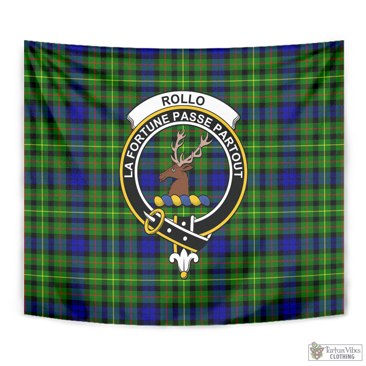 Tartan Vibes Clothing Rollo Modern Tartan Tapestry Wall Hanging and Home Decor for Room with Family Crest