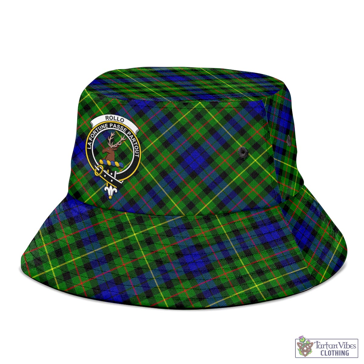 Tartan Vibes Clothing Rollo Modern Tartan Bucket Hat with Family Crest