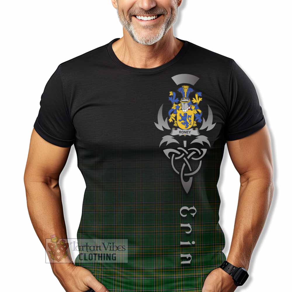 Roney Irish Clan T-Shirt with Coat of Arms Erin Go Bragh Celtic Inspired - Tartan Vibes Clothing