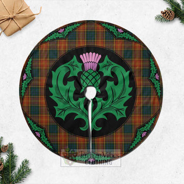 Roscommon County Ireland Tartan Christmas Tree Skirt Scottish Thistle Style