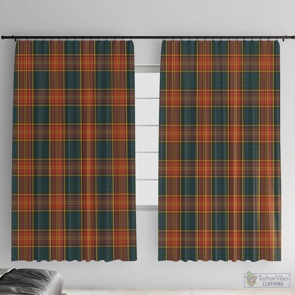 Roscommon County Ireland Tartan Window Curtain