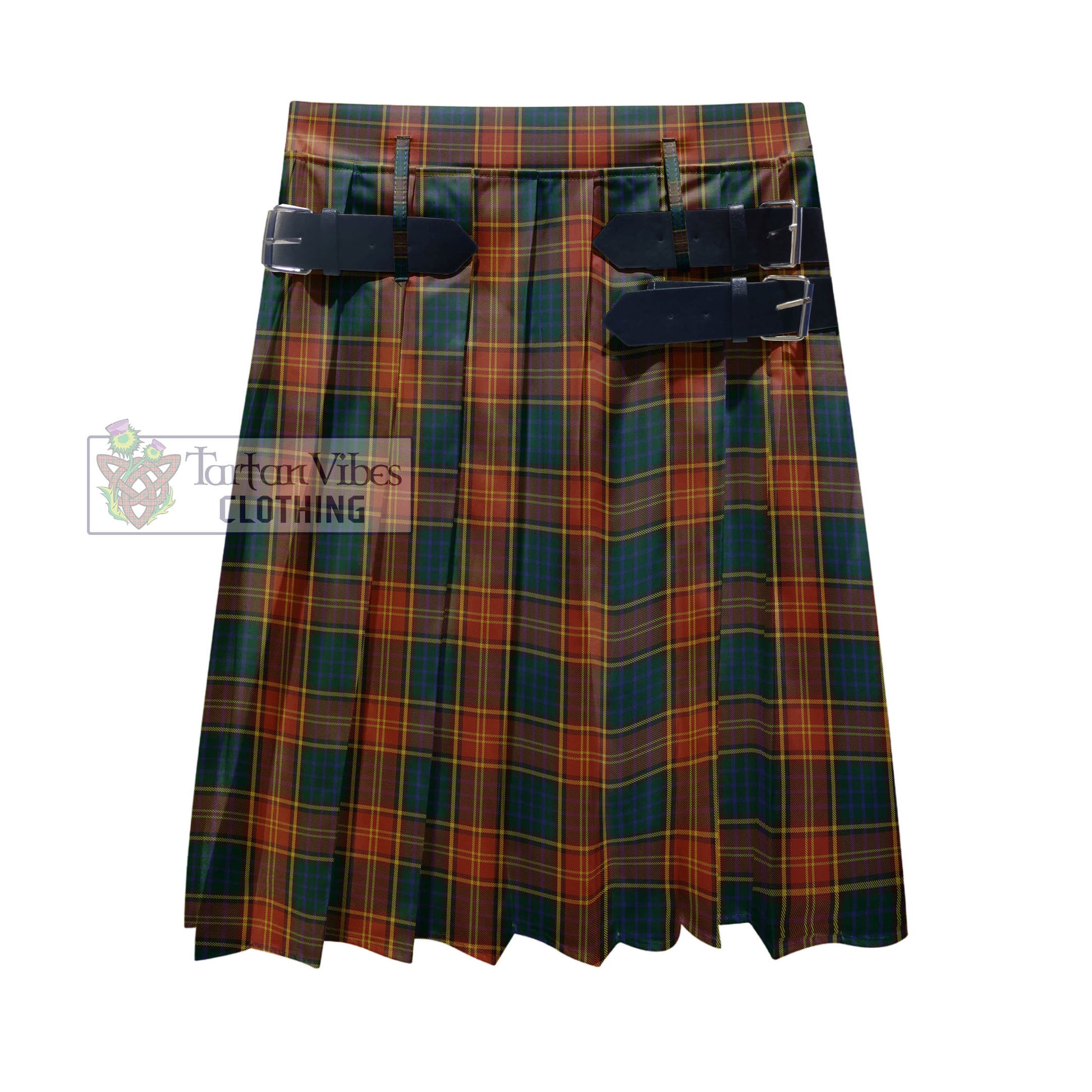 Tartan Vibes Clothing Roscommon County Ireland Tartan Men's Pleated Skirt - Fashion Casual Retro Scottish Style