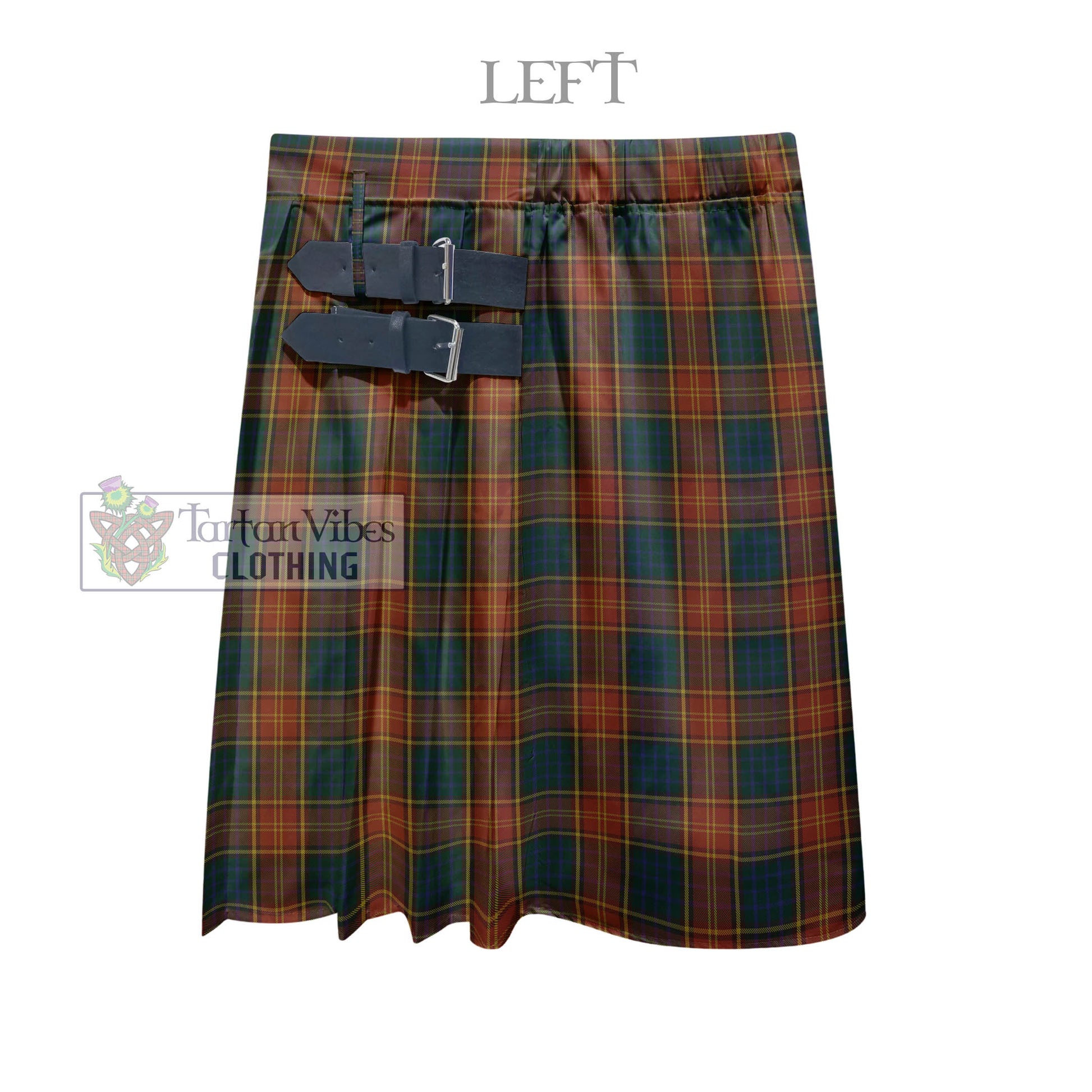 Tartan Vibes Clothing Roscommon County Ireland Tartan Men's Pleated Skirt - Fashion Casual Retro Scottish Style