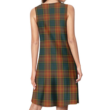 Roscommon County Ireland Tartan Womens Casual Dresses