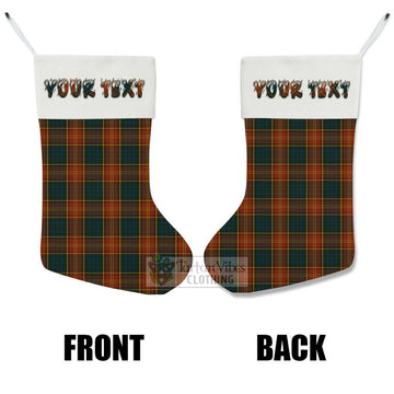 Roscommon County Ireland Tartan Christmas Stocking with Personalized Text