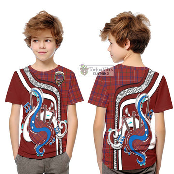 Rose Tartan Kid T-Shirt with Epic Bagpipe Style