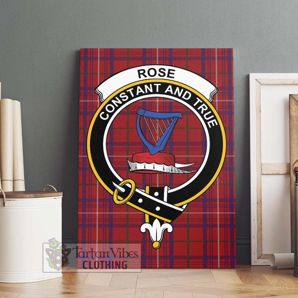 Rose Tartan Canvas Print Wall Art with Family Crest Without Frame - Tartan Vibes Clothing