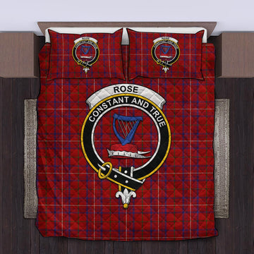 Rose Tartan Quilt Bed Set with Family Crest