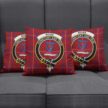 Rose Tartan Pillow Cover with Family Crest