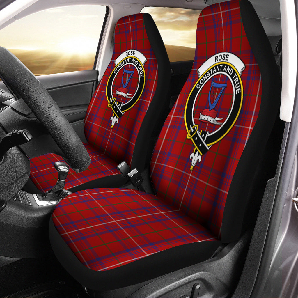 Rose Tartan Car Seat Cover with Family Crest One Size - Tartanvibesclothing