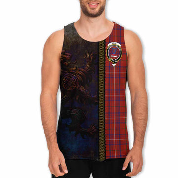 Rose Tartan Family Crest Men's Tank Top Alba Gu Brath Be Brave Lion Ancient Style